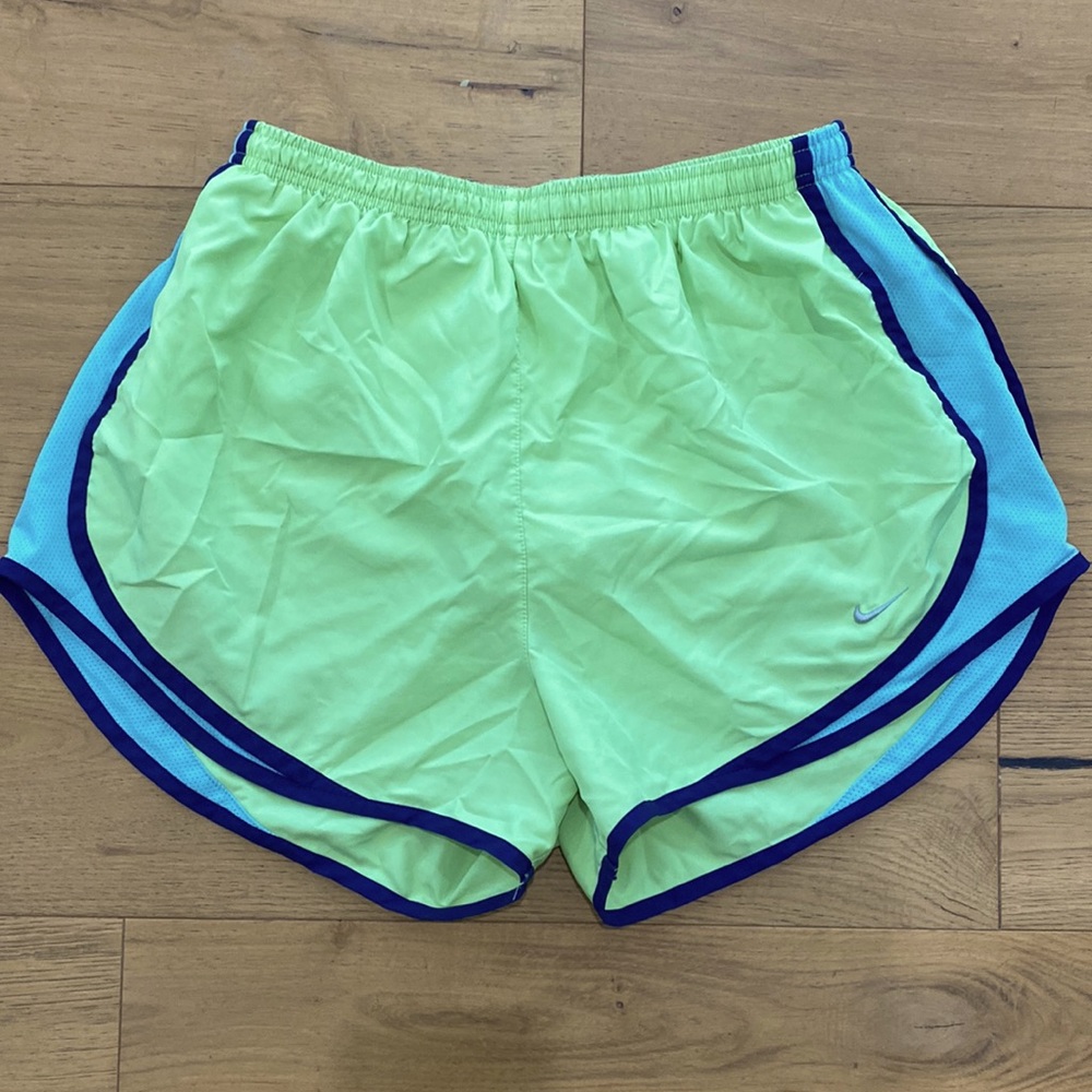 Women’s Nike lime/teal/navy Running Shorts - large